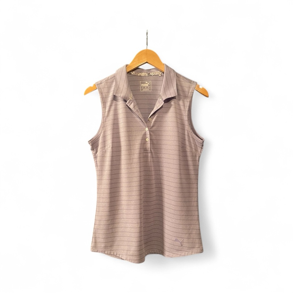 Puma Light Purple Striped Tennis Polo - Picture 4 of 4